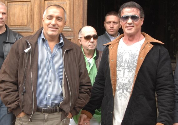 28 септември 2008 г. тогавашният столичен кмет Бойко Борисов се снима със Силвестър Сталоун пред Софийска община.
СНИМКА: НИКОЛАЙ ЛИТОВ